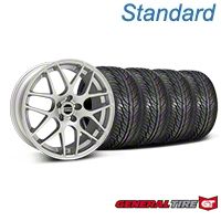 Silver AMR Style Wheel & General Tire Kit - 19x8.5 (05-14 All) - AmericanMuscle Wheels KIT||33803||63106