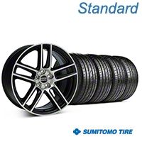 Black Machined Boss Laguna Style Wheel & Sumitomo Tire Kit - 19x9 (05-14 All) - AmericanMuscle Wheels KIT||99224||63036