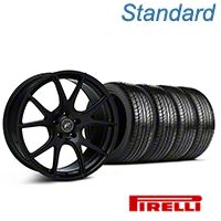 Piano Black Forgestar CF5V Monoblock Wheel & Pirelli Tire Kit - 19x9 (05-14 All)