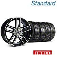 Black Machined Boss Laguna Style Wheel & Pirelli Tire Kit - 19x9 (05-14 All) - AmericanMuscle Wheels KIT||63101||99224