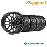 Staggered Charcoal 2013 GT500 Style Wheel & Sumitomo Tire Kit - 18x9/10 (05-14 All)