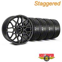 Staggered Charcoal 2013 GT500 Style Wheel & Mickey Thompson Tire Kit - 18x9/10 (05-14 All)