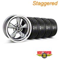 Staggered Anthracite Deep Dish Bullitt Mustang Wheel & Mickey Thompson Tire Kit - 18x9/10 (05-14 All, Excluding GT500) - AmericanMuscle Wheels KIT||28322||28324||79537||79538