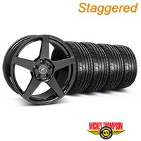 Staggered Gloss Black Forgestar CF5 Monoblock Wheel & Mickey Thompson Tire Kit - 18x9/10 (05-14 All) - Forgestar KIT||29618||29619||79537||79538