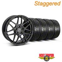 Staggered Gloss Black Forgestar F14 Monoblock Wheel & Mickey Thompson Tire Kit - 18x9/10 (05-14 All) - Forgestar KIT||29622||29623||79537||79538