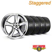 Staggered Chrome 2010 GT Premium Mustang Wheel & Mickey Thompson - 18x9/10 (05-14) - AmericanMuscle Wheels KIT||28211||28217||79537||79538