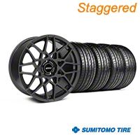 Staggered Charcoal 2013 GT500 Style Wheel & Sumitomo Tire Kit - 19x8.5/10 (05-14 GT, V6)