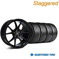 Staggered Piano Black Forgestar CF5V Monoblock Wheel & Sumitomo Tire Kit - 19x9/10 (05-14 All)