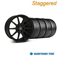 Staggered Textured Black Forgestar CF10 Monoblock Wheel & Sumitomo Tire Kit - 19x9/10 (05-14 All) - Forgestar KIT||26846||29847||63036||63037