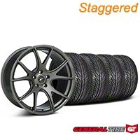 Staggered Gunmetal Forgestar CF5V Monoblock Wheel & General Tire Kit - 19x9/10 (05-14 All)
