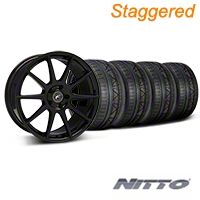 Staggered Piano Black Forgestar CF10 Monoblock Wheel & NITTO INVO Tire Kit - 19x9/10 (05-14 All) - Forgestar KIT||29844||29845||79521||79520