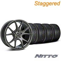 Staggered Gunmetal Forgestar CF5V Monoblock Wheel & NITTO INVO Tire Kit - 19x9/10 (05-14 All)