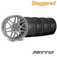 Staggered Silver Forgestar F14 Monoblock Wheel & NITTO INVO Tire Kit - 19x9/10 (05-14 All) - Forgestar KIT||29850||29851||79520||79521
