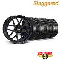 Staggered Black AMR Wheel & Mickey Thompson Tire Kit - 20x8.5/10 (05-14 All) - AmericanMuscle Wheels KIT||99363||99364||79541||79542
