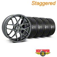 Staggered Charcoal AMR Wheel & Mickey Thompson Tire Kit - 20x8.5/10 (05-14 All) - AmericanMuscle Wheels KIT||99365||99366||79541||79542