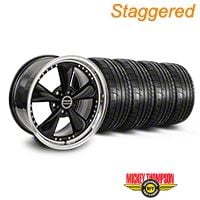 Staggered Black Bullitt Motorsport Wheel & Mickey Thompson Tire Kit - 20x8.5/10 (05-14 GT, V6) - AmericanMuscle Wheels KIT||10084||10085||79541||79542