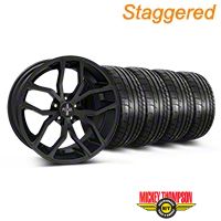 Staggered Matte Black Foose Outcast Wheel & Mickey Thompson Tire Kit - 20x8.5/10 (05-14 All) - Foose KIT||32839||32840||79541||79542