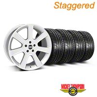 Staggered Silver S197 Saleen Style Wheel & Mickey Thompson Tire Kit - 20x9/10 (05-14 All) - AmericanMuscle Wheels KIT||28362||28365||79541||79542