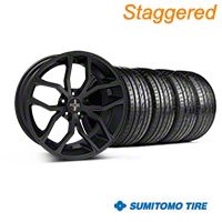 Staggered Matte Black Foose Outcast Wheel & Sumitomo Tire Kit - 20x8.5/10 (05-14 All) - Foose KIT||32839||32840||63024||63025