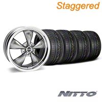 Staggered Anthracite Deep Dish Bullitt Wheel & NITTO INVO Tire Kit - 20x8.5/10 (05-14 GT, V6) - AmericanMuscle Wheels KIT||28035||28049||79524||79525