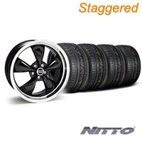 Staggered Black Deep Dish Bullitt Wheel & NITTO INVO Tire Kit - 20x8.5/10 (05-14 GT, V6) - AmericanMuscle Wheels KIT||28036||28047||79524||79525