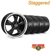 Staggered Black Bullitt Mustang Wheel & Mickey Thompson Tire Kit - 19x8.5/10 (05-14 GT, V6) - AmericanMuscle Wheels KIT||28247||28248||79539||79540