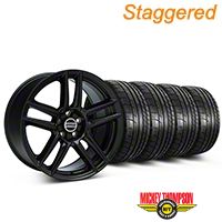 Staggered Black Boss Laguna Style Wheel & Mickey Thompson Tire Kit - 19x9/10 (05-14 All) - AmericanMuscle Wheels KIT||79539||79540||99222||99223