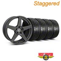 Staggered Matte Black Forgestar CF5 Monoblock Wheel & Mickey Thompson Tire Kit - 19x9/10 (05-14 All) - Forgestar KIT||29600||29601||79539||79540