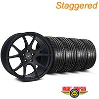 Staggered Matte Black Forgestar CF5V Monoblock Wheel & Mickey Thompson Tire Kit - 19x9/10 (05-14 All)