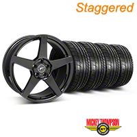Staggered Gloss Black Forgestar CF5 Monoblock Wheel & Mickey Thompson Tire Kit - 19x9/10 (05-14 All) - Forgestar KIT||29616||29617||79539||79540