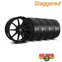 Staggered Piano Black Forgestar CF10 Monoblock Wheel & Mickey Thompson Tire Kit - 19x9/10 (05-14 All) - Forgestar KIT||29844||29845||79539||79540