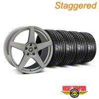 Staggered Silver Forgestar CF5 Monoblock Wheel & Mickey Thompson Tire Kit - 19x9/10 (05-14 All) - Forgestar KIT::29852||29853||79539||79540
