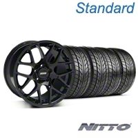 Black AMR Style Wheel & NITTO Tire Kit 18x8 (99-04 All) - AmericanMuscle Wheels KIT||33781||76002