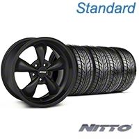 Solid Matte Black Bullitt Wheel & NITTO Tire Kit 18x9 (94-98 All) - AmericanMuscle Wheels KIT||28486||76002