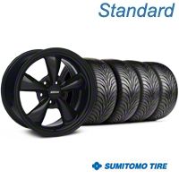 Solid Black Bullit Wheel & Sumitomo Tire Kit 18x9 (94-98 All) - AmericanMuscle Wheels KIT||28481||63005