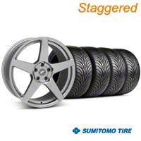 Staggered Gunmetal Forgestar CF5 Monoblock Wheel & Sumitomo Tire Kit - 18x9/10 (99-04 All)