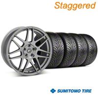 Staggered Gunmetal Forgestar F14 Monoblock Wheel & Sumitomo Tire Kit - 18x9/10 (99-04 All) - Forgestar KIT||29842||29842||63006||63016