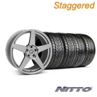 Staggered Gunmetal Forgestar CF5 Monoblock Wheel & NITTO Tire Kit - 18x9/10 (99-04 All)