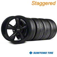 Staggered All Black Bullitt Mustang Wheel & Sumitomo Tire Kit - 17x9/10 (99-04 All) - AmericanMuscle Wheels KIT||28480||28479||63000||63003