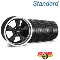 Matte Black Bullitt Deep Dish Mustang Wheel & Mickey Thompson Tire Kit  - 18x9 (05-14 GT, V6) - AmericanMuscle Wheels KIT||28303||79537