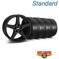Matte Black Saleen Mustang Wheel & Mickey Thompson Tire Kit - 18x9 (05-14 GT, V6) - AmericanMuscle Wheels KIT||28306||79537