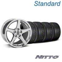 Chrome S Style Wheel & NITTO INVO Tire Kit - 18x9 (05-14 GT, V6) - AmericanMuscle Wheels KIT||28251||79522