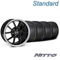 Black FR500 Wheel & NITTO INVO Tire Kit - 18x9 (05-14 All) - AmericanMuscle Wheels KIT||28272||79522