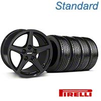 Black Saleen Style Wheel & Pirelli Tire Kit - 19x8.5 (05-14 All) - AmericanMuscle Wheels KIT||99259||63101