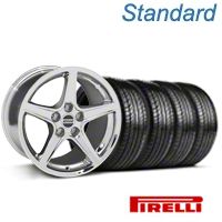 Chrome Saleen Style Wheel & Pirelli Tire Kit - 19x8.5 (05-14 All) - AmericanMuscle Wheels KIT||99261||63101