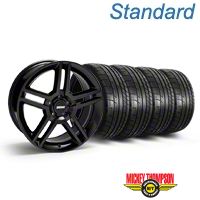 Black 2010 GT500 Style Mustang Wheel & Mickey Thompson Tire Kit - 19x8.5 (05-14 All) - AmericanMuscle Wheels KIT||28236||79539