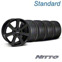 Black S197 Saleen Style Wheel & NITTO INVO Tire Kit -  20x9 (05-14 All) - AmericanMuscle Wheels KIT||28363||79524