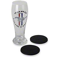 Ford Mustang Pilsner Glass and Coaster - Ford FRD-48702