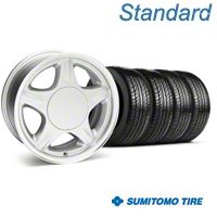 Silver Pony Wheel & Sumitomo Tire Kit - 16x7 (87-93; Excludes 93 Cobra) - AmericanMuscle Wheels KIT28228||63038