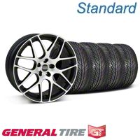 Matte Black Machined AMR Wheel & General Tire Kit - 19x8.5 (05-13 All)